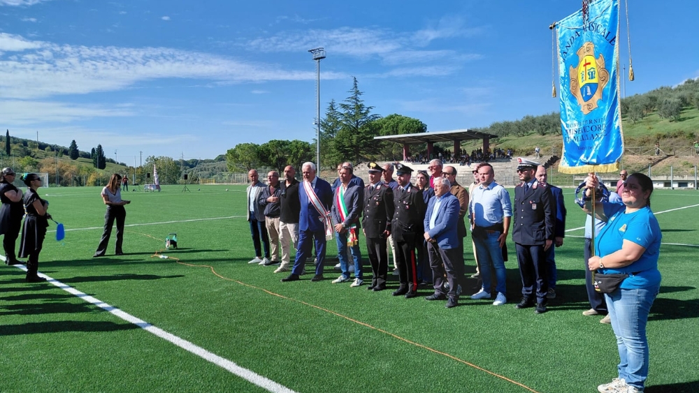 Inaugurazione del nuovo campo sportivo di Malmantile, nel territorio di Firenze, con il nuovo campo da calcio in erba sintetica realizzato da Green Power Service.
